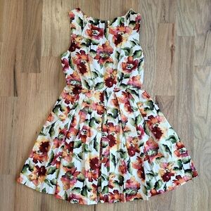 Vibrant Floral A-Line Dress